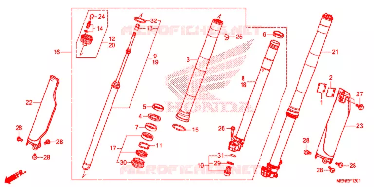 FOURCHE (F/G) Honda MOTO 450 CRF 2017  CRF450RG