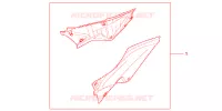 CACHES LATERAUX CHROMES VT600 pour Honda CBR 250 R TRICOLOR de 2011