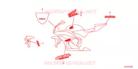 AUTOCOLLANTS (1) pour Honda CBR 600 R ABS PRETO de 2012