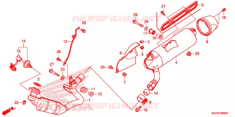 SILENCIEUX D'ECHAPPEMENT Honda MOTO 700 CTX 2014  CTX700NAE