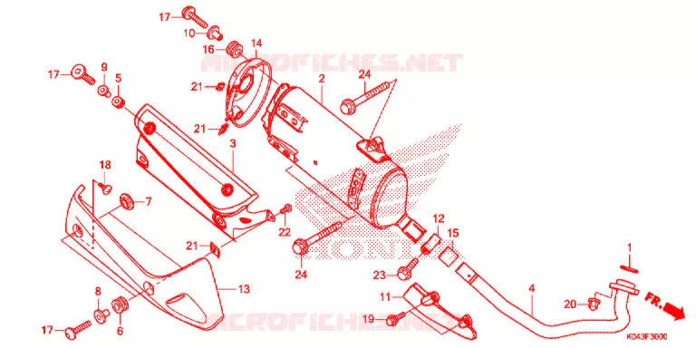 SILENCIEUX D'ECHAPPEMENT Honda SCOOTER 300 FORZA 2014  NSS300D
