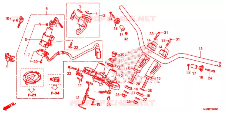 GUIDON - TE DE FOURCHE Honda MOTO 800 CROSSRUNNER 2015  VFR800XF