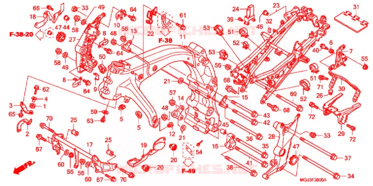 CADRE Honda MOTO 1000 CBF 2011  CBF1000FAB