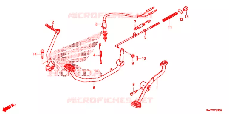 PEDALE Honda MOTO 110 WAVE 2012  AFS1102SHC