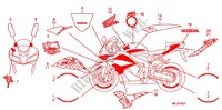 AUTOCOLLANTS (8) pour Honda CBR 600 RR de 2009