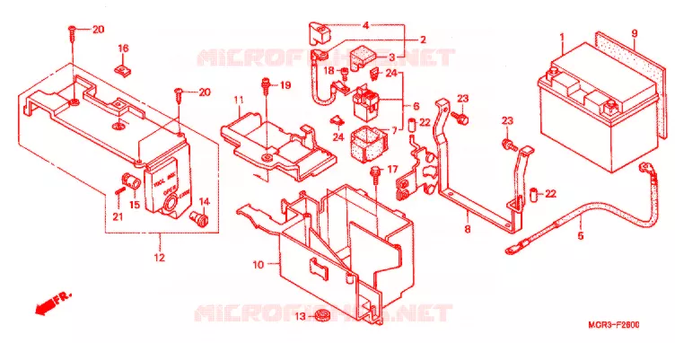 BATTERIE Honda MOTO 750 VT 2002  VT750DC2