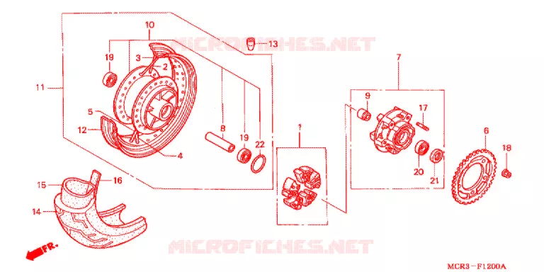 ROUE ARRIERE Honda MOTO 750 VT 2002  VT750DC2