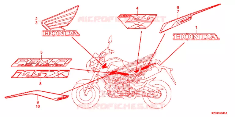 AUTOCOLLANTS Honda MOTO 125 MSX 2013  MSX125D