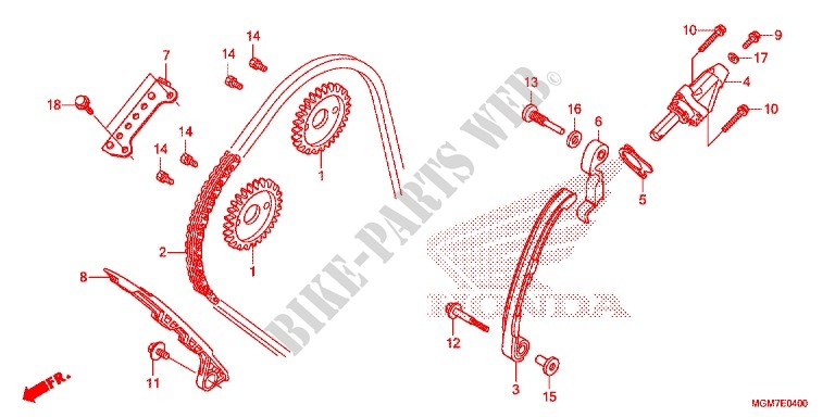 CHAINE DE DISTRIBUTION   TENDEUR pour Honda CB 600 F HORNET ABS de 2013