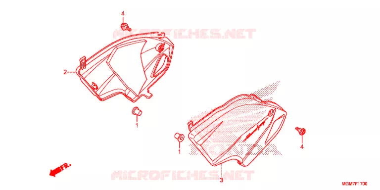 COUVERCLES LATERAUX Honda MOTO 600 HORNET 2013  CB600FAD