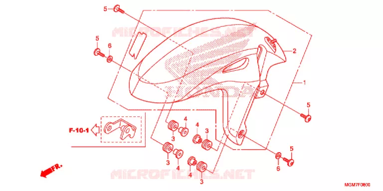 GARDE BOUE AVANT Honda MOTO 600 HORNET 2013  CB600FAD