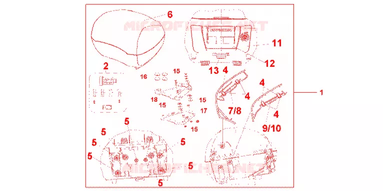 TOP CASE 31L P. FADELESS WHITE Honda MOTO 800 CROSSRUNNER 2012  VFR800XC