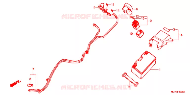 BATTERIE Honda MOTO 800 CROSSRUNNER 2012  VFR800XC