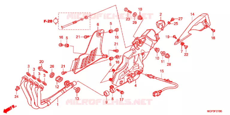 SILENCIEUX D'ECHAPPEMENT (CBR1000RRC/D/RAC/D) Honda MOTO 1000 CBR 2012  CBR1000RAC