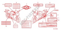 ETIQUETTE DE PRECAUTIONS (1) pour Honda CBR 1000 RR ABS REPSOL de 2009