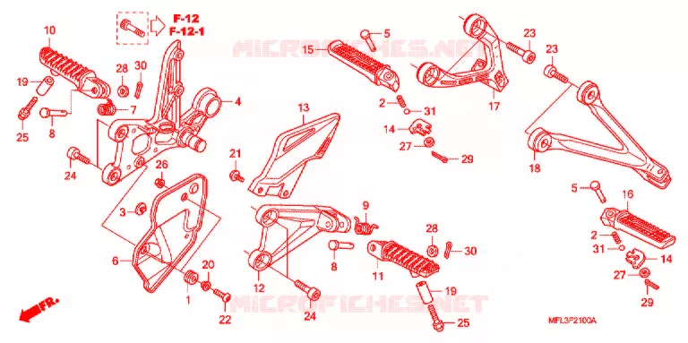 REPOSE PIED Honda MOTO 1000 CBR 2009  CBR1000RA9