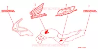 AUTOCOLLANTS (4) pour Honda CB 500 de 2000