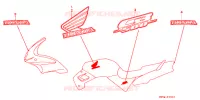 AUTOCOLLANTS (4) pour Honda CB 500 de 2000