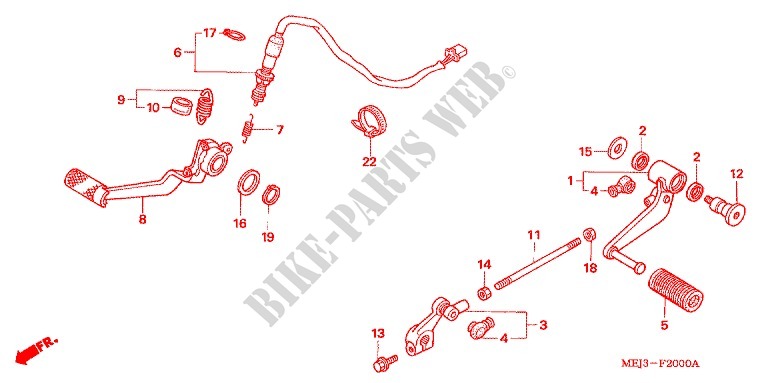 PEDALE pour Honda CB 1300 ABS BLACK de 2005