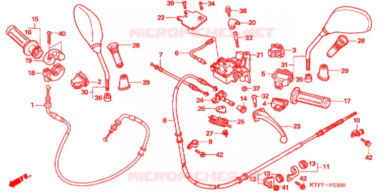 LEVIER DE GUIDON - CABLE - COMMODO Honda SCOOTER 150 SH 2008  SH150S8