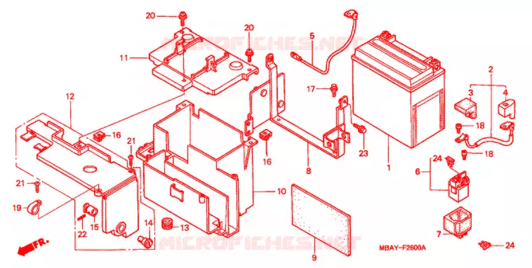BATTERIE Honda MOTO 750 SHADOW 2001  VT750C21