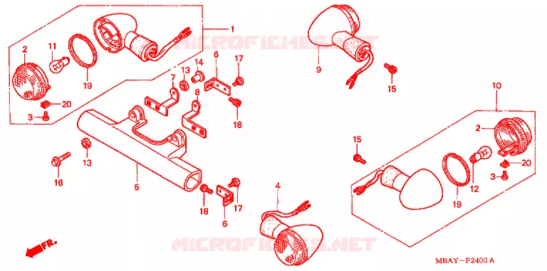 CLIGNOTANT Honda MOTO 750 SHADOW 2001  VT750C21