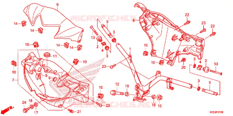 GUIDON - CARENAGE Honda MOTO 110 WAVE 2012  AFS1101SHC