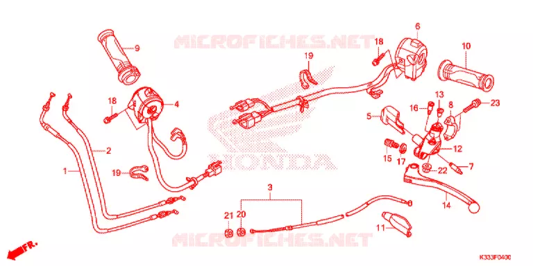 LEVIER DE GUIDON - CABLE - COMMODO Honda MOTO 300 CBR 2016  CBR300RAG
