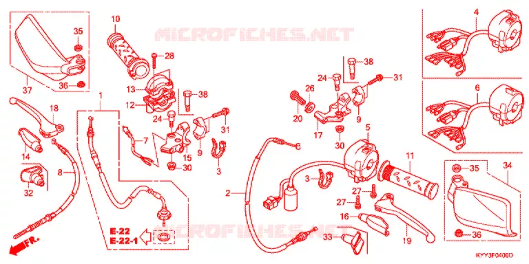 LEVIER DE GUIDON - CABLE - COMMODO (1) Honda MOTO 125 ACE 2015  CGX125SHF