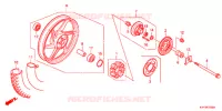 ROUE ARRIERE (MOULURE) pour Honda ACE 125 MOULDED WHEELS KE de 2015