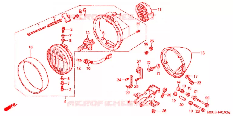 PHARE Honda MOTO 750 SHADOW 2004  VT750C4