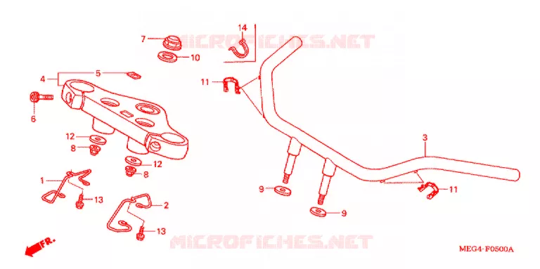 GUIDON - TE DE FOURCHE Honda MOTO 750 SHADOW 2004  VT750C4