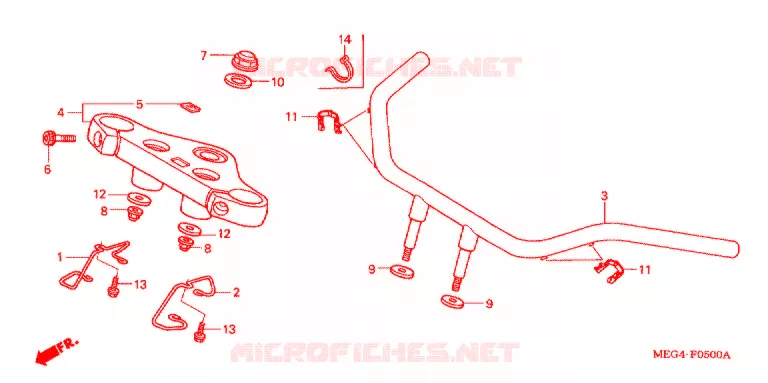 GUIDON - TE DE FOURCHE Honda MOTO 750 SHADOW 2007  VT750C7