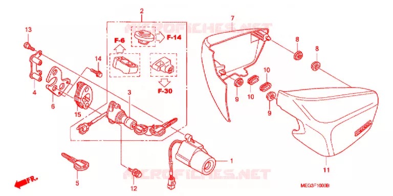 COUVERCLES LATERAUX Honda MOTO 750 SHADOW 2007  VT750C7