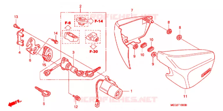 COUVERCLES LATERAUX Honda MOTO 750 SHADOW 2007  VT750C7