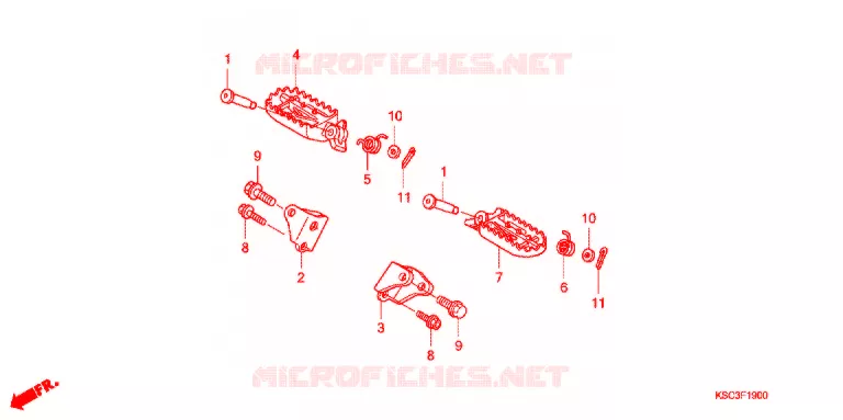 REPOSE PIED Honda MOTO 250 CRF 2007  CRF250X7