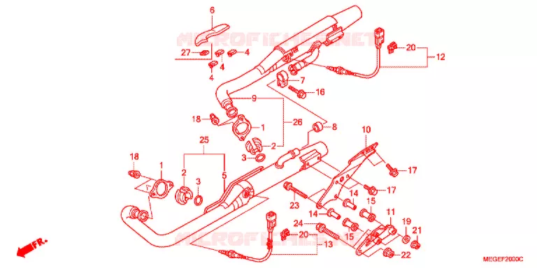 SILENCIEUX D'ECHAPPEMENT Honda MOTO 750 SHADOW 2010  VT750CSA
