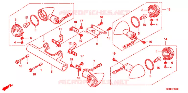 CLIGNOTANT Honda MOTO 750 SHADOW 2012  VT750CSA