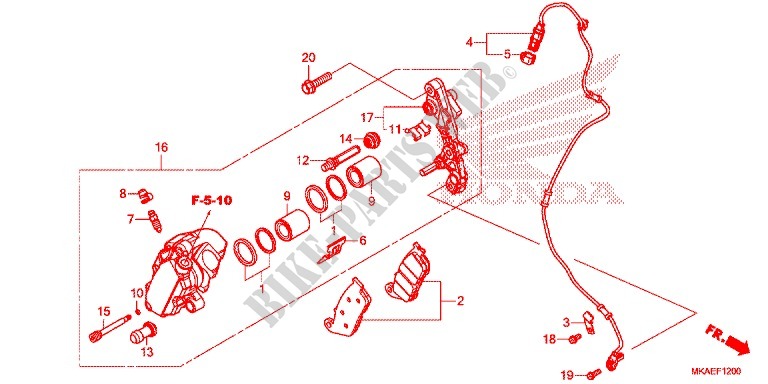 ETRIER DE FREIN AVANT pour Honda NC 750 INTEGRA de 2016