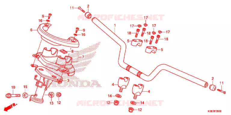 GUIDON - CARENAGE Honda SCOOTER 150 PCX 2016  WW150EXG