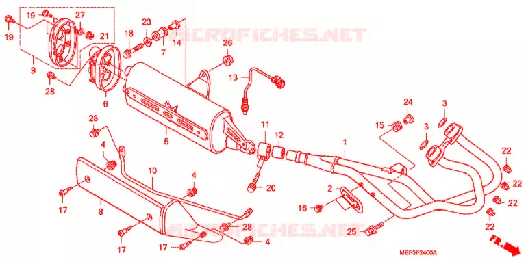 SILENCIEUX D'ECHAPPEMENT Honda SCOOTER 400 SILVERWING 2009  FJS400A9
