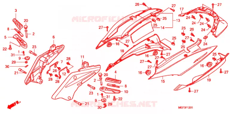 CARENAGE ARRIERE (FJS400D9/FJS400A) Honda SCOOTER 400 SILVERWING 2012  FJS400A9