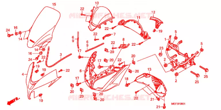 CARENAGE AVANT (FJS400D9/FJS400A) Honda SCOOTER 400 SILVERWING 2011  FJS400A9
