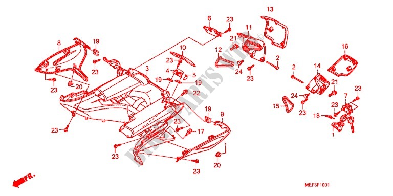 PROTEGE JAMBES (FJS400D9/FJS400A) pour Honda SILVER WING 400 ABS de 2015