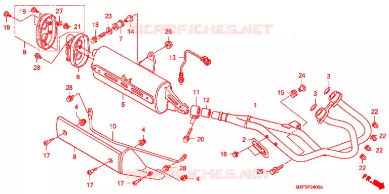 SILENCIEUX D'ECHAPPEMENT Honda SCOOTER 400 SILVERWING 2015  FJS400A9