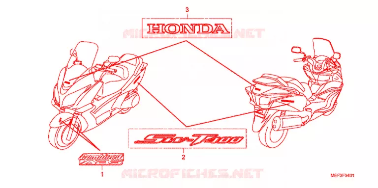 AUTOCOLLANTS (FJS400D9/FJS400A) Honda SCOOTER 400 SILVERWING 2015  FJS400A9