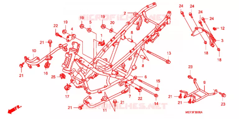 CADRE Honda SCOOTER 400 SILVERWING 2010  FJS400A9