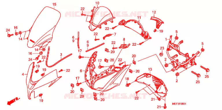 CARENAGE AVANT (FJS400D9/FJS400A) Honda SCOOTER 400 SILVERWING 2015  FJS400A9