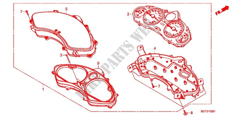 COMPTEUR DE VITESSE (FJS400D9/FJS400A) pour Honda SILVER WING 400 ABS de 2010