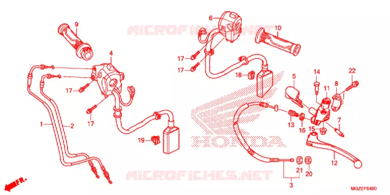 LEVIER DE GUIDON - CABLE - COMMODO Honda MOTO 500 CB 2014  CB500FAE